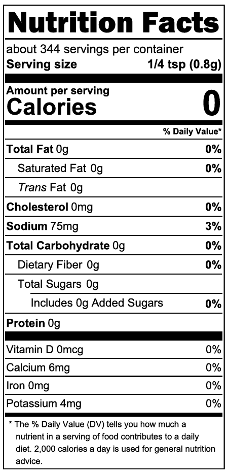 Texas Garlic Butter Seasoning Blend Nutrition Facts